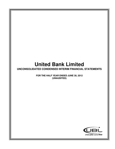Thumbnail United Bank (Pakistan) Financial Statement 2012-h1