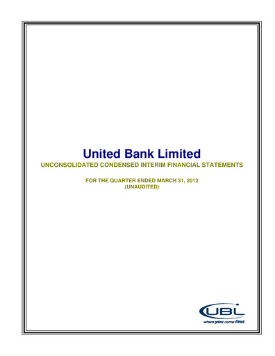 Thumbnail United Bank (Pakistan) Financial Statement 2012-q1