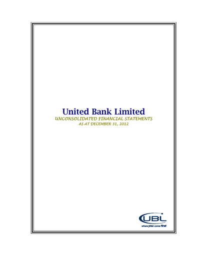 Thumbnail United Bank (Pakistan) Financial Statement 2012