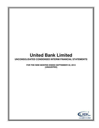 Thumbnail United Bank (Pakistan) Financial Statement 2013-9m
