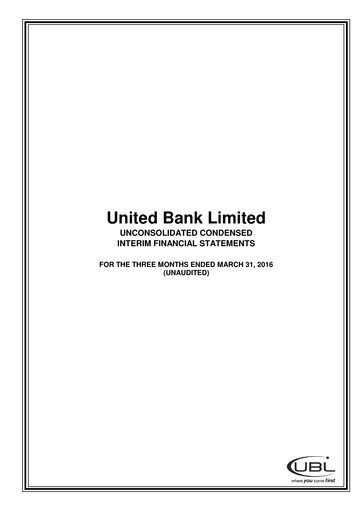 Thumbnail United Bank (Pakistan) Financial Statement 2016-q1