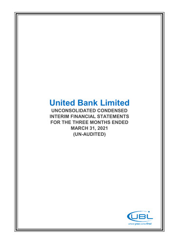 Thumbnail United Bank (Pakistan) Financial Statement 2021-q1