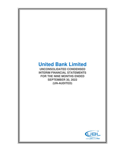 Thumbnail United Bank (Pakistan) Financial Statement 2022-9m