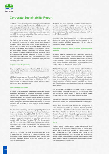 Thumbnail MCB Bank Pakistan Sustainability Report 2017