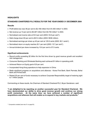 Thumbnail Standard Chartered Bank (Pakistan) Financial Statement 2004