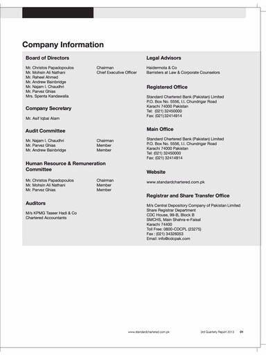 Thumbnail Standard Chartered Bank (Pakistan) Quarterly Report 2013-q3