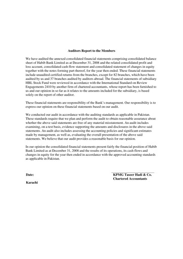 Thumbnail Habib Bank Financial Statement 2008