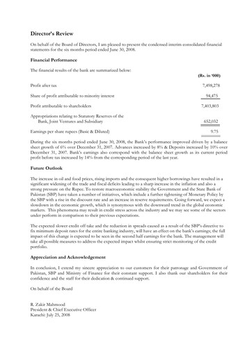 Thumbnail Habib Bank Half-year Report 2008-h1