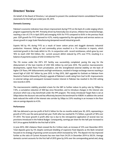 Thumbnail Habib Bank Half-year Report 2015-h1