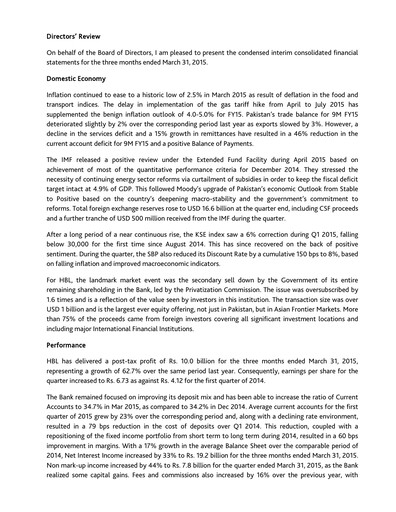 Thumbnail Habib Bank Quarterly Report 2015-q1