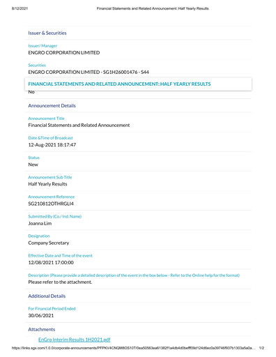 Thumbnail Engro Corporation Half-year Report 2021-h1