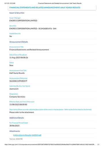Thumbnail Engro Corporation Half-year Report 2023-h1