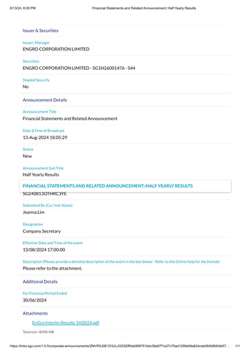 Thumbnail Engro Corporation Half-year Report 2024-h1
