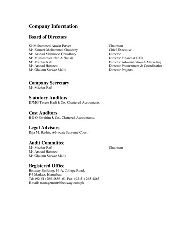 Thumbnail Bestway Cement Annual Report 2008