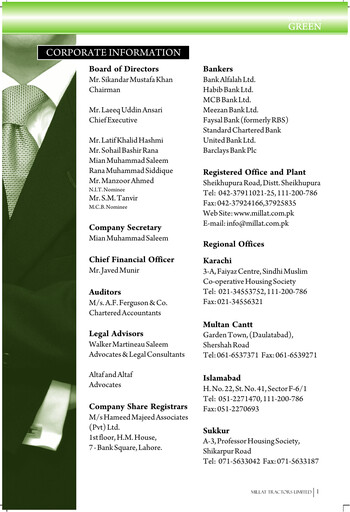 Thumbnail Millat Tractors Half-year Report 2011-h1