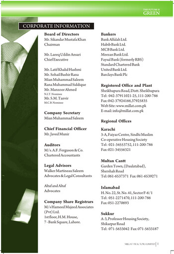 Thumbnail Millat Tractors Quarterly Report 2011-q3