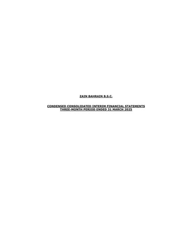 Thumbnail Zain Bahrain Financial Statement 2025-q1