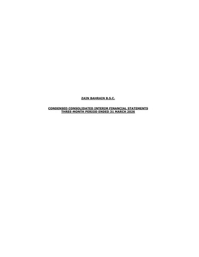 Thumbnail Zain Bahrain Financial Statement 2026-q1