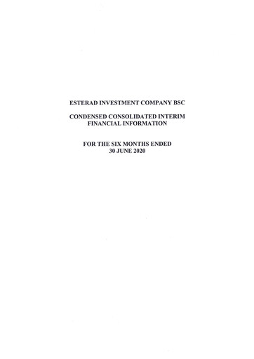 Thumbnail Esterad Investment Company Financial Statement 2020-h1