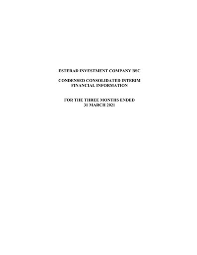 Thumbnail Esterad Investment Company Financial Statement 2021-q1