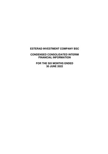 Thumbnail Esterad Investment Company Financial Statement 2022-h1