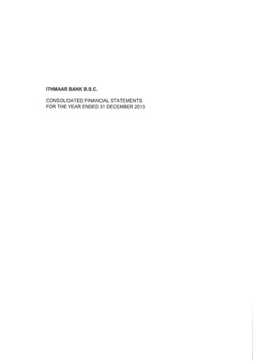 Thumbnail Ithmaar Holding Financial Statement 2013