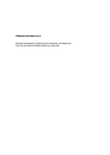 Thumbnail Ithmaar Holding Half-year Report 2020-h1