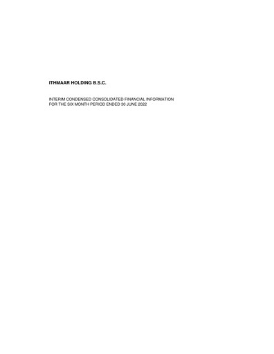 Thumbnail Ithmaar Holding Half-year Report 2022-h1