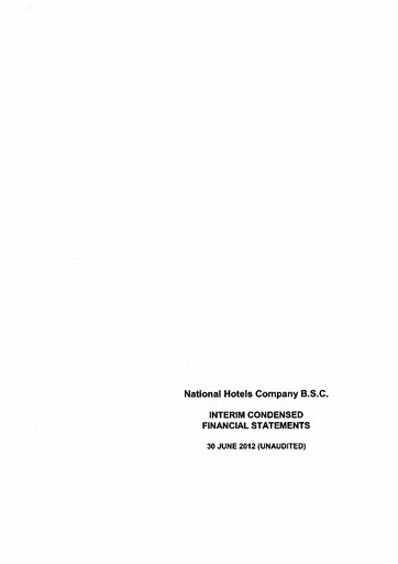 Thumbnail National Hotels Company (Bahrain) Financial Statement 2012-h1