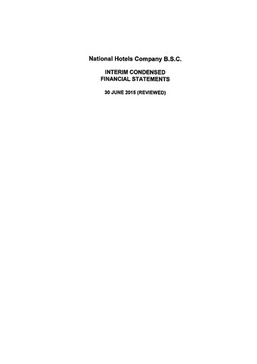 Thumbnail National Hotels Company (Bahrain) Financial Statement 2015-h1