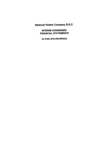 Thumbnail National Hotels Company (Bahrain) Financial Statement 2018-h1