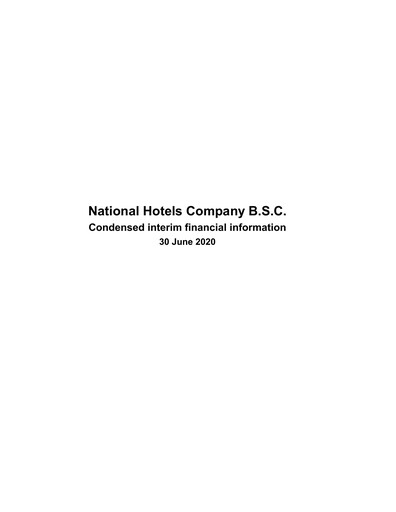 Thumbnail National Hotels Company (Bahrain) Financial Statement 2020-h1