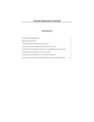 Thumbnail Ismail Industries Quarterly Report 2015-q1