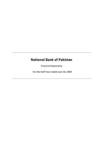 Thumbnail National Bank of Pakistan Half-year Report 2009-h1