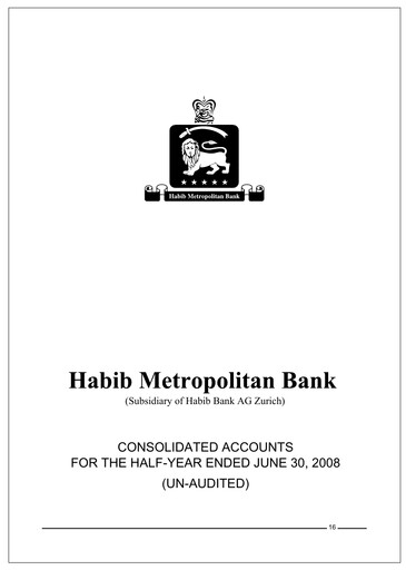 Thumbnail Habib Metropolitan Bank Financial Statement 2008-h1
