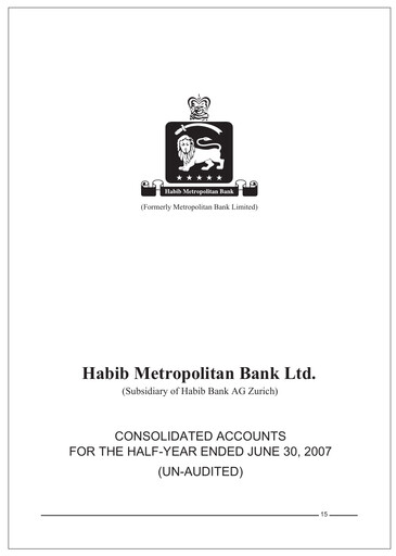 Thumbnail Habib Metropolitan Bank Half-year Report 2007-h1