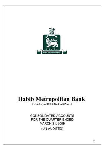 Thumbnail Habib Metropolitan Bank Quarterly Report 2009-q1
