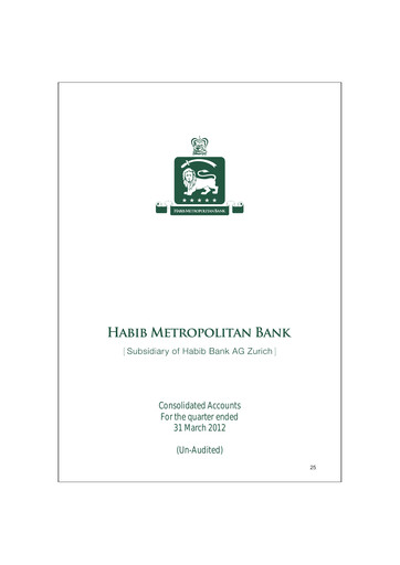 Thumbnail Habib Metropolitan Bank Quarterly Report 2012-q1