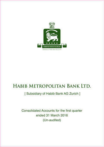 Thumbnail Habib Metropolitan Bank Quarterly Report 2016-q1