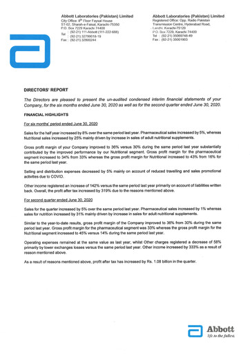 Thumbnail Abbott Laboratories (Pakistan) Financial Statement 2020-h1