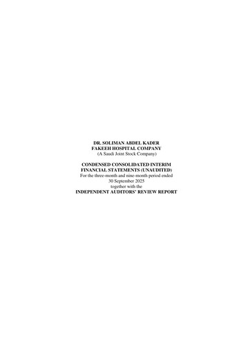 Miniature Dr. Soliman Abdel Kader Fakeeh  Rapport trimestriel 2025-q3