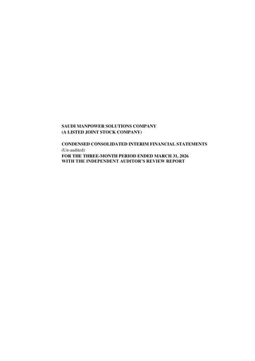 Miniature SMASCO (Saudi Manpower Solutions Company) Rapport trimestriel 2026-q1