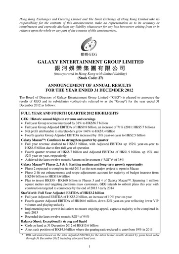 Thumbnail Galaxy Entertainment Financial Report 2012