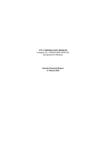 Thumbnail YTL Corporation Berhad Quarterly Report 2026-q3