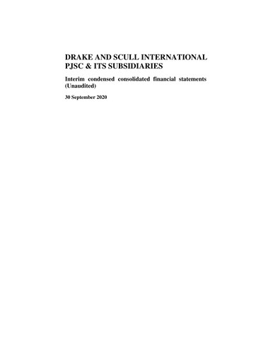 Thumbnail Drake and Scull International Quarterly Report 2020-q3