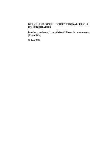 Thumbnail Drake and Scull International Quarterly Report 2021-q2