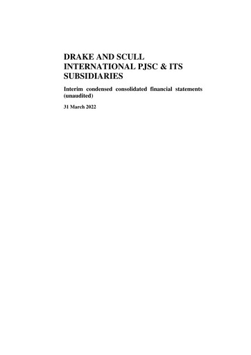 Thumbnail Drake and Scull International Quarterly Report 2022-q1