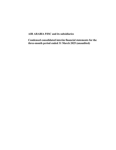 Thumbnail Air Arabia Financial Statement 2025-q1