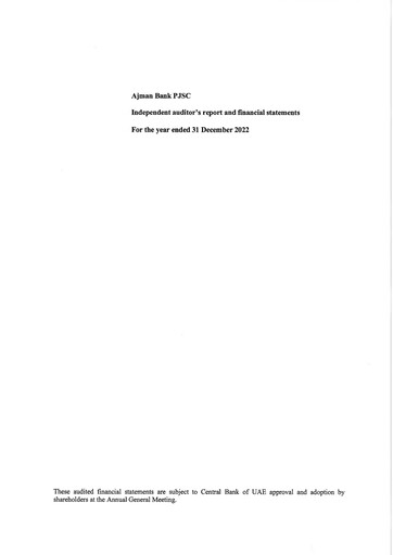 Thumbnail Ajman Bank Financial Statement 2022