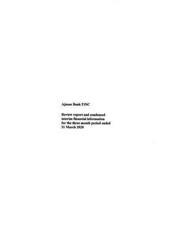Thumbnail Ajman Bank Quarterly Report 2020-q1